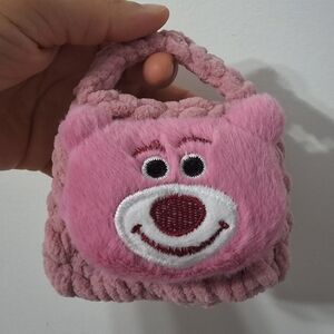 Lotso Cute Pink  Plush Crochet Mini Bag | Coin Purse / AirPods Or Earbud Case